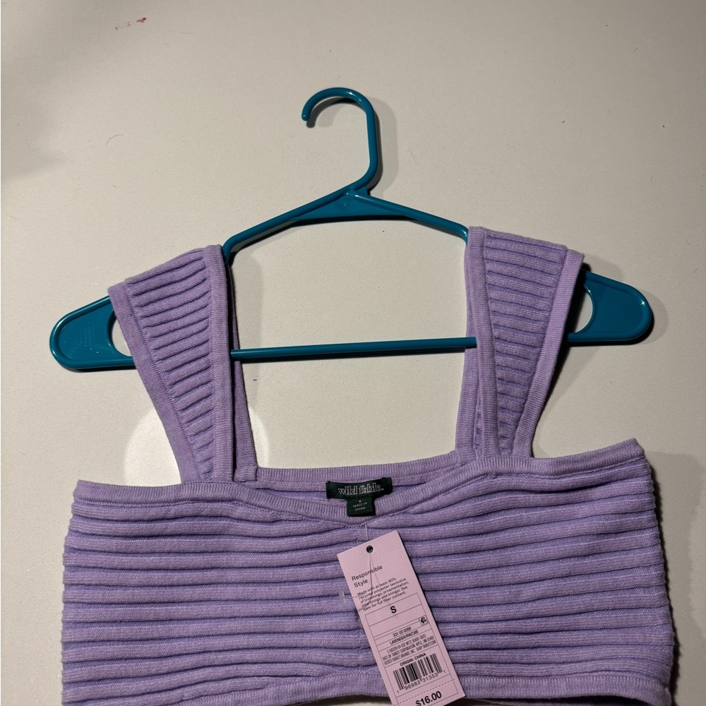 Lavender Ribbed Crop Top